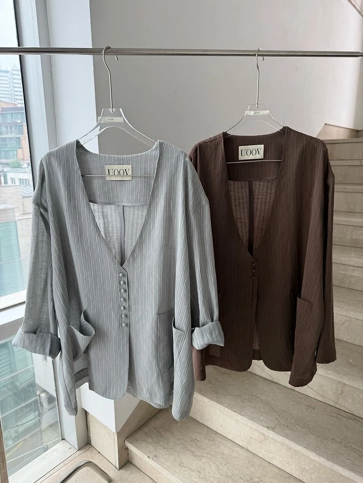 Uoov - Korean Women Fashion - #momslook - Lynn Oversized Jacket - 8