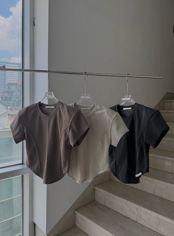 Uoov - Korean Women Fashion - #momslook - Lined Pad Tee