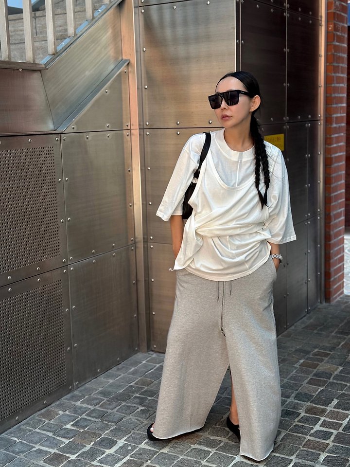 Uoov - Korean Women Fashion - #womensfashion - Double Slit Tee - 12