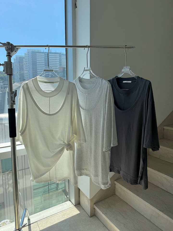 Uoov - Korean Women Fashion - #womensfashion - Double Slit Tee - 8
