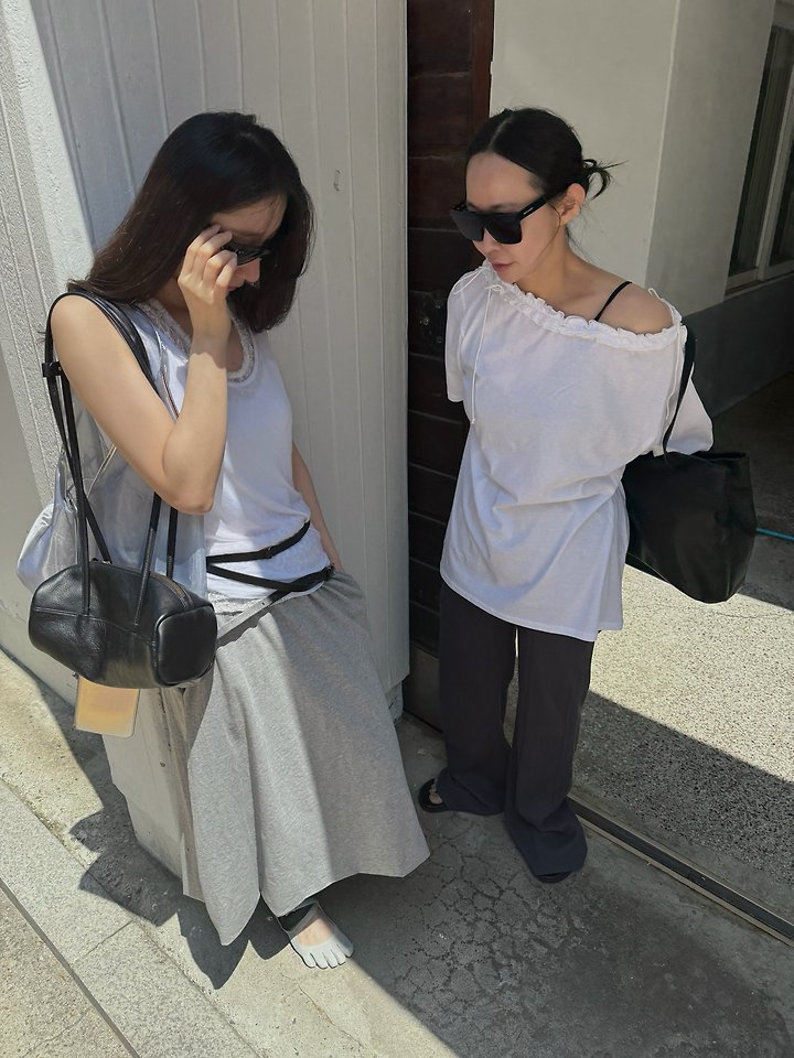 Uoov - Korean Women Fashion - #womensfashion - Off-Shoulder Frill Tee - 10