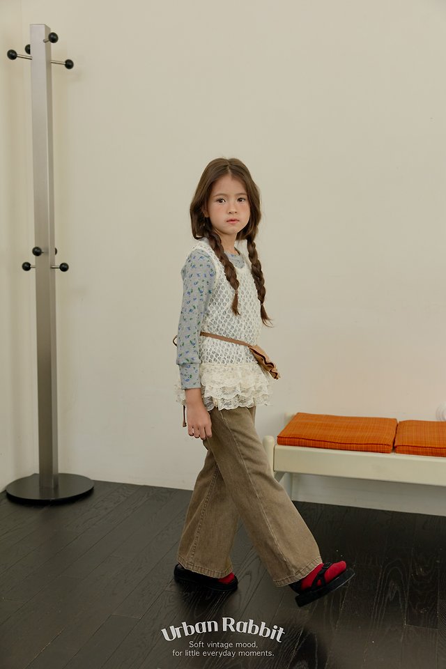 Urban Rabbit - Korean Children Fashion - #childrensboutique - Denim Corduroy Bootcut Pants - 7