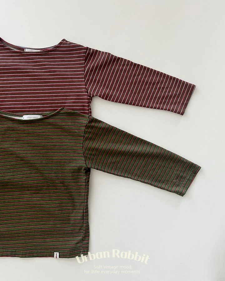 Urban Rabbit - Korean Children Fashion - #childofig - High Teen Striped Long Tee - 4
