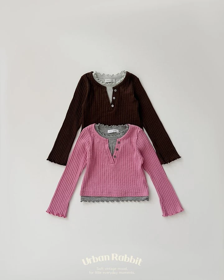 Urban Rabbit - Korean Children Fashion - #designkidswear - Layered Placket Tee