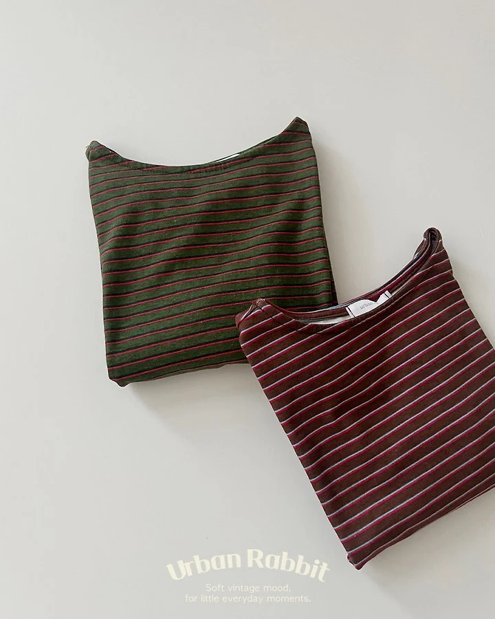 Urban Rabbit - Korean Children Fashion - #designkidswear - High Teen Striped Long Tee - 5