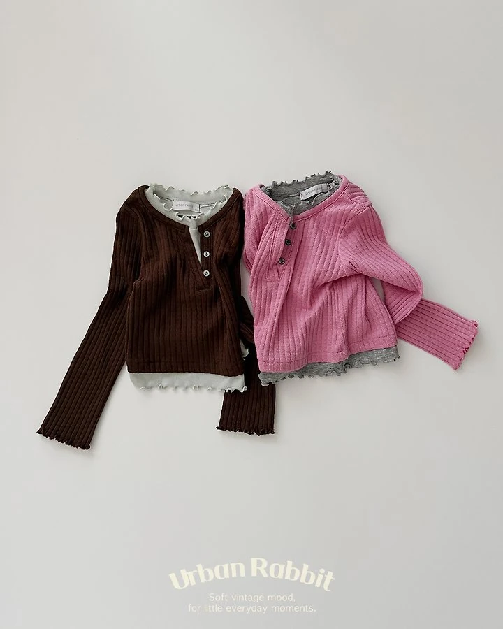 Urban Rabbit - Korean Children Fashion - #fashionkids - Layered Placket Tee - 4