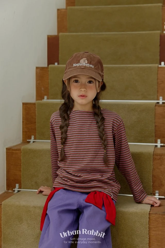 Urban Rabbit - Korean Children Fashion - #kidsshorts - High Teen Striped Long Tee - 8