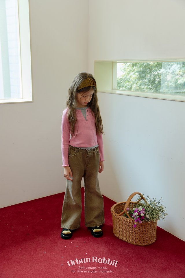 Urban Rabbit - Korean Children Fashion - #kidsstore - Denim Corduroy Bootcut Pants - 12