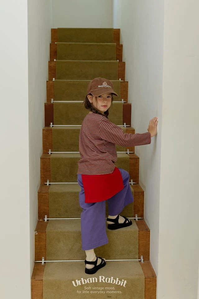 Urban Rabbit - Korean Children Fashion - #kidsstore - High Teen Striped Long Tee - 9