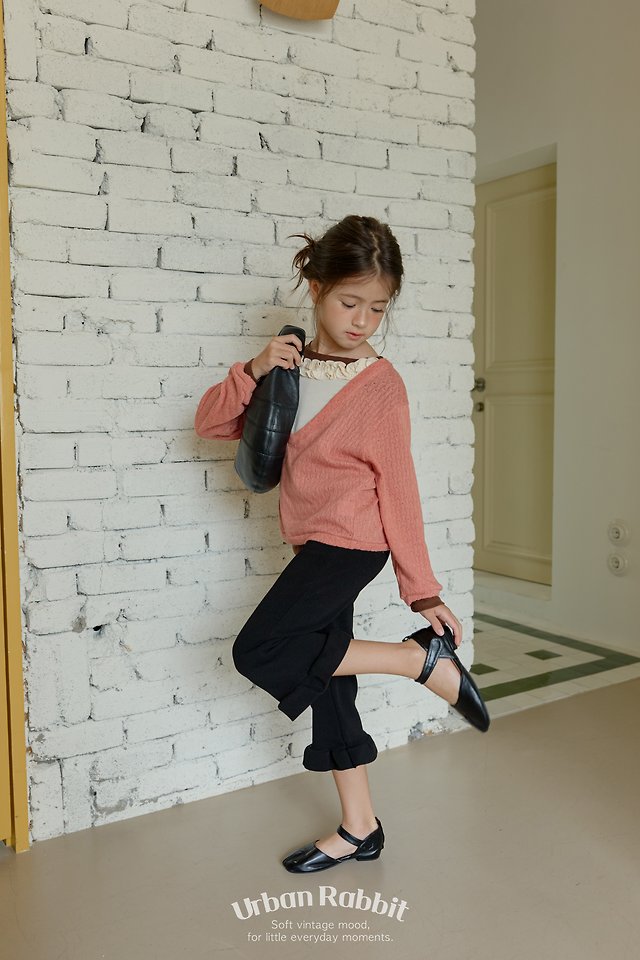 Urban Rabbit - Korean Children Fashion - #kidzfashiontrend - Deep V Frill Knit Top - 7