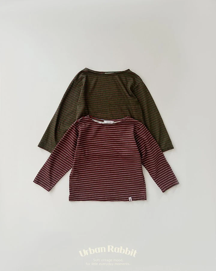 Urban Rabbit - Korean Children Fashion - #prettylittlegirls - High Teen Striped Long Tee