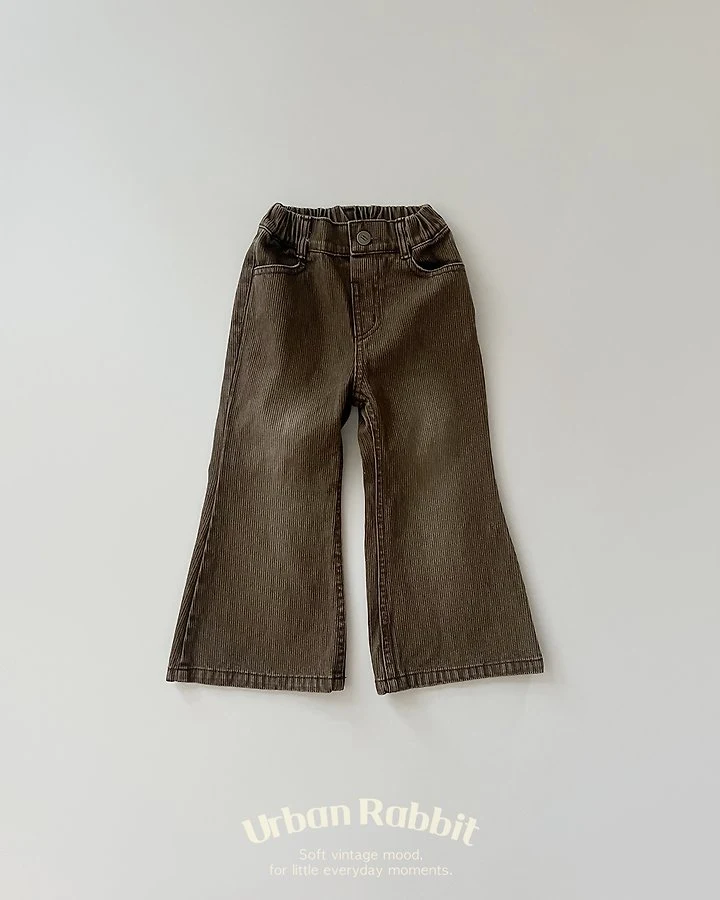 Urban Rabbit - Korean Children Fashion - #stylishchildhood - Denim Corduroy Bootcut Pants - 5