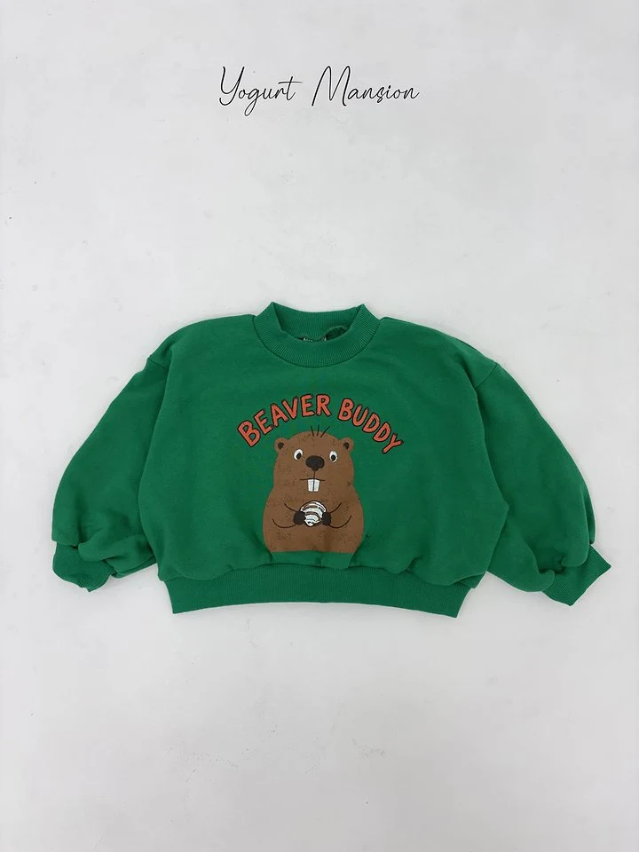 Yogurt Mansion - Korean Children Fashion - #childofig - Beaver Sweatshirt - 3