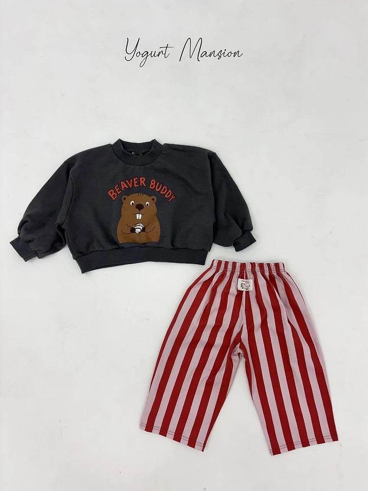 Yogurt Mansion - Korean Children Fashion - #childofig - Beaver Sweatshirt - 4