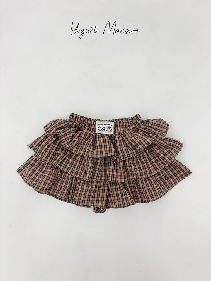 Yogurt Mansion - Korean Children Fashion - #childrensboutique - Check Check Skirt Pants - 7
