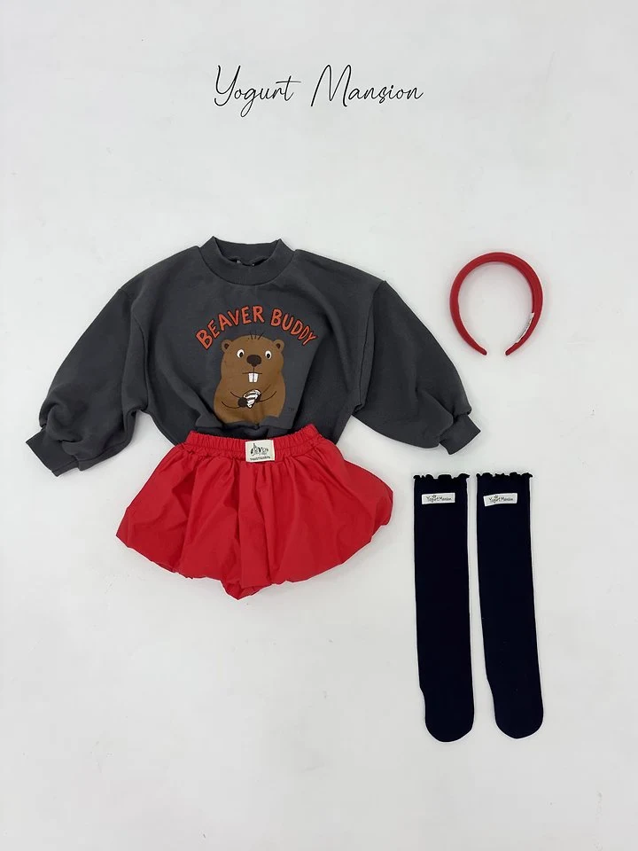Yogurt Mansion - Korean Children Fashion - #designkidswear - Beaver Sweatshirt - 5