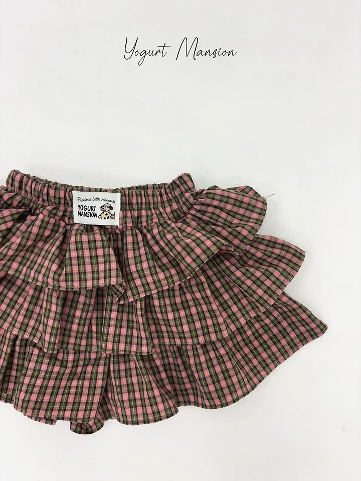 Yogurt Mansion - Korean Children Fashion - #designkidswear - Check Check Skirt Pants - 8