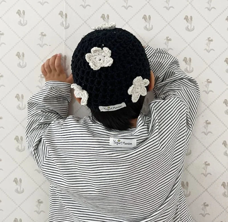Yogurt Mansion - Korean Children Fashion - #littlefashionista - Flower Beanie - 4