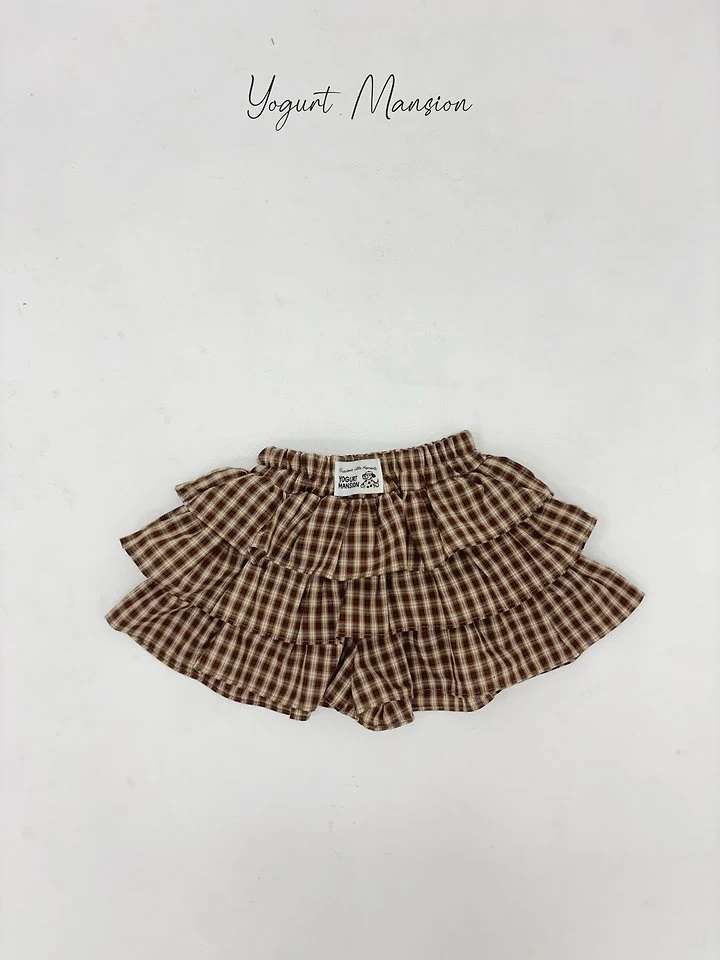 Yogurt Mansion - Korean Children Fashion - #stylishchildhood - Check Check Skirt Pants - 5