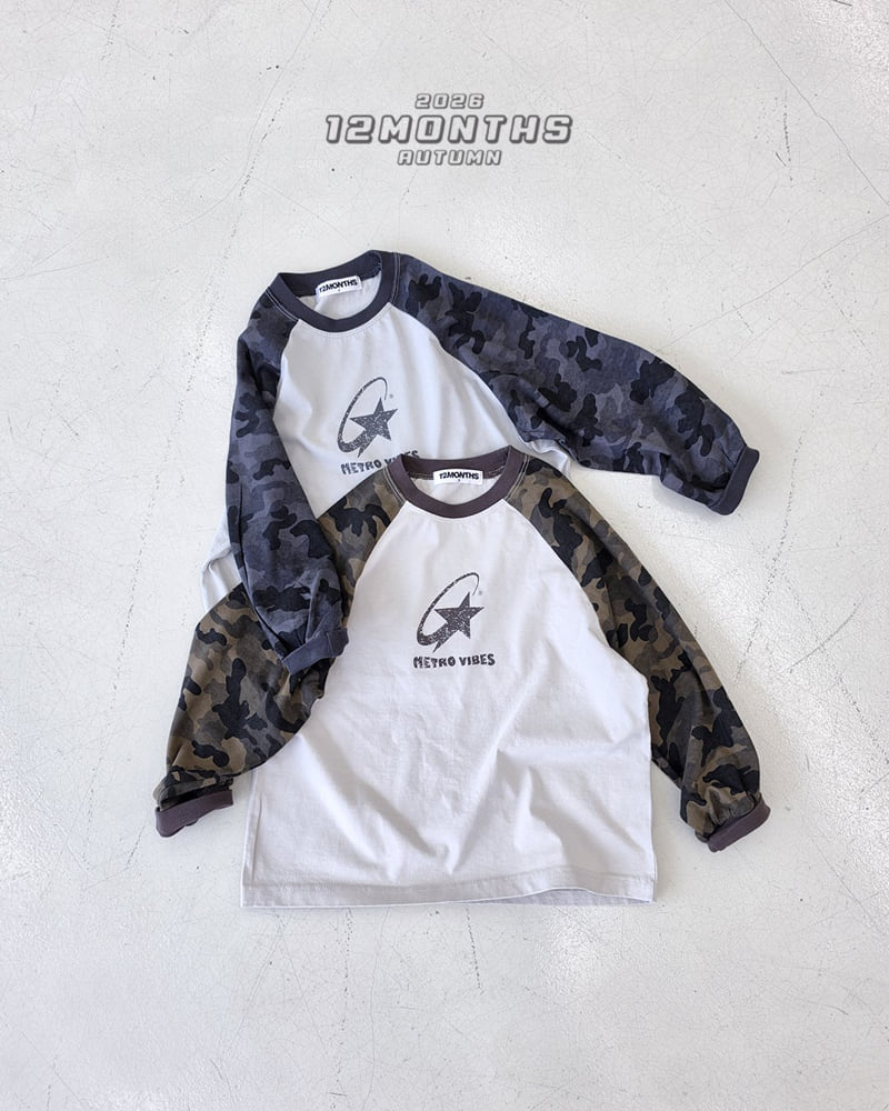 12 Month - Korean Children Fashion - #fashionkids - Camo Raglan Tee