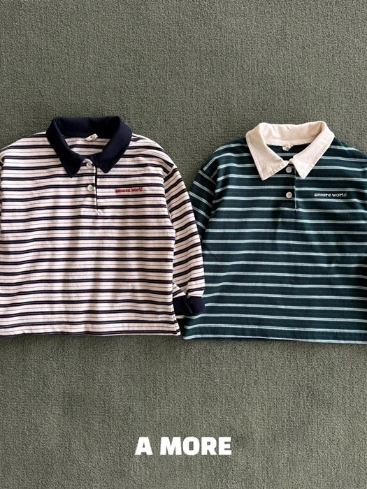 Multi Stripe Collar Tee Multi Stripe Collar Tee