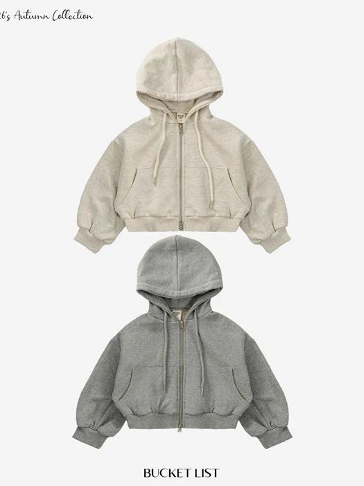 Two Way Crop Hood Zip-up