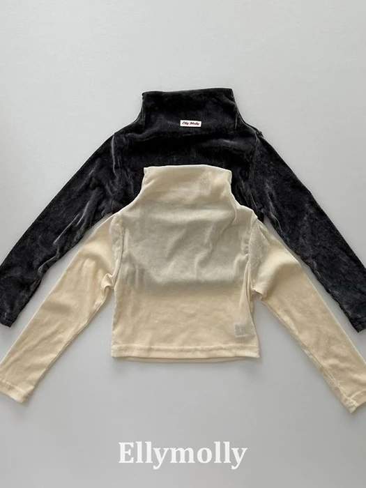 Velvet Mesh Half Turtleneck Tee Velvet Mesh Half Turtleneck Tee