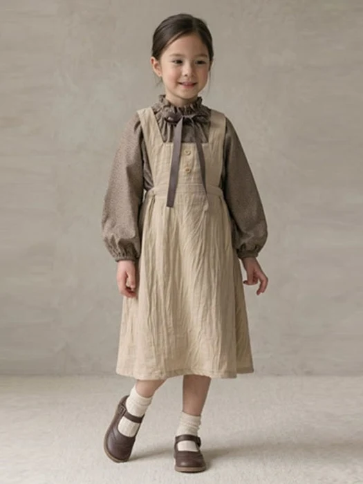 Pleats Apron One-piece