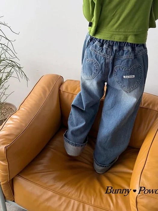 Heart Denim Pants