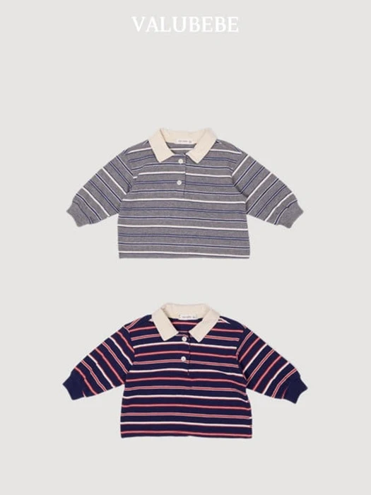 Milky Stripe Collar Tee
