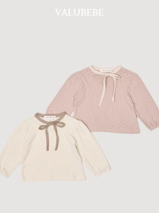 Creamy Ribbon Puff Tee