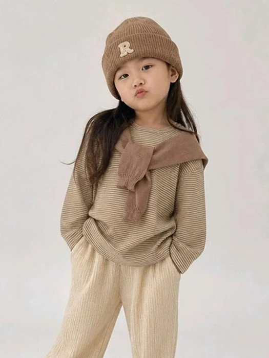 Bonetta Stripe Loose Half Turtleneck Tee