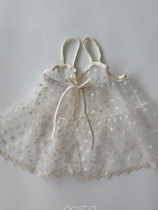 Lace Ribbon Open One-piece