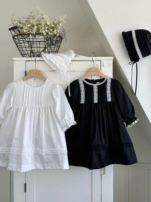 Kids Satin Pintuck Dress