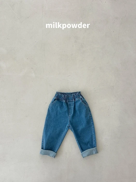 Check Denim Pants Check Denim Pants