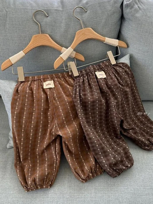 Small Flower Check Jogger Pants