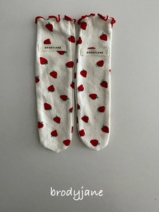 Eyelet Strawberry Socks