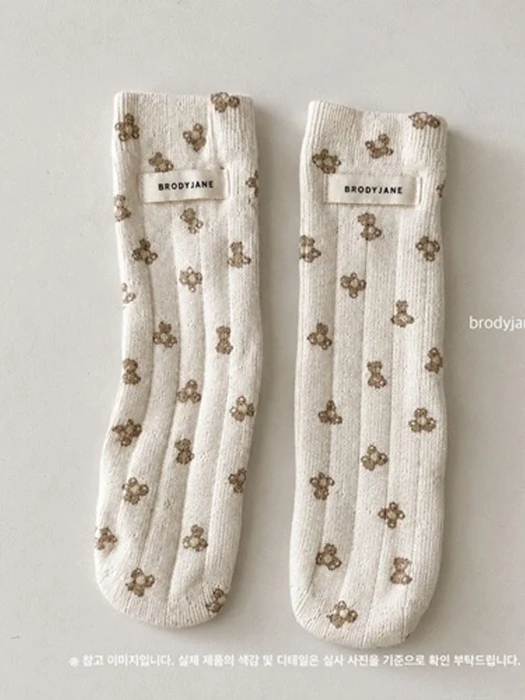 Jacquard Bear Socks