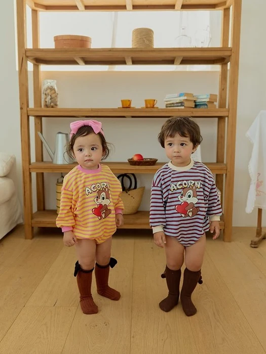 Squirrel Stripe Romper Squirrel Stripe Romper