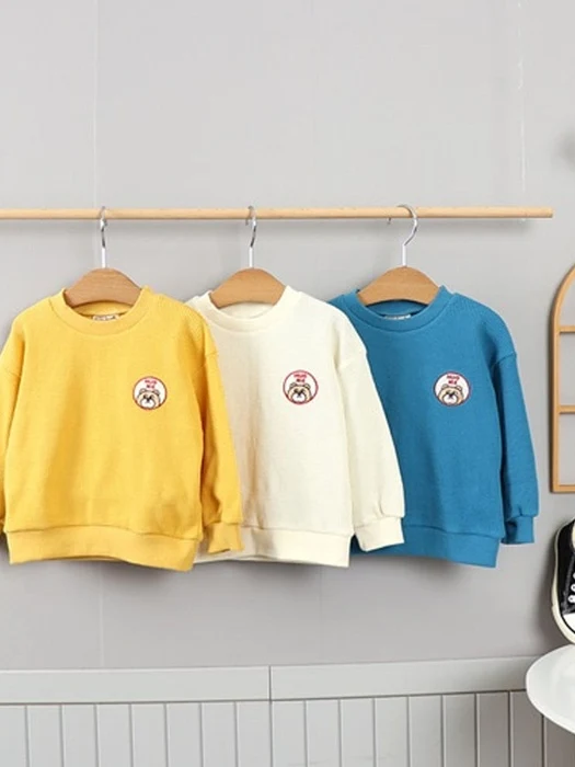 Waffle Bear Embroidery Sweatshirt Waffle Bear Embroidery Sweatshirt