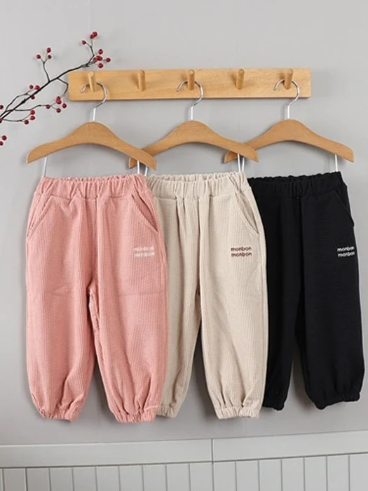 Modified Ribbed Embroidery Jogger Pants