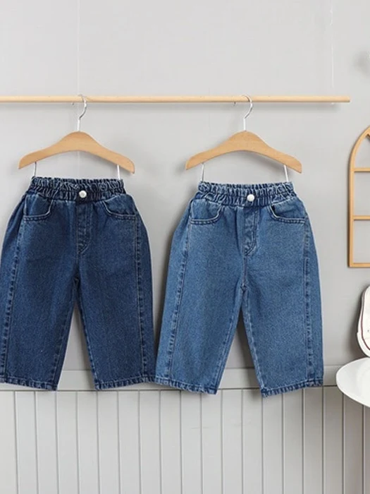 Denim Side Pleats Baggy Pants Denim Side Pleats Baggy Pants