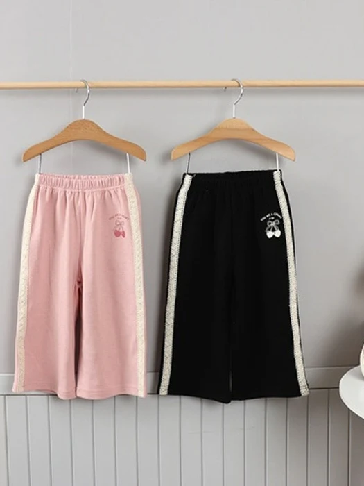 Lace Cherry Wide Pants