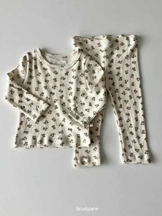 Jacquard Bear Long-Sleeve Set-up Loungewear