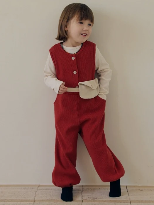 Waffle Button Jumpsuit Waffle Button Jumpsuit