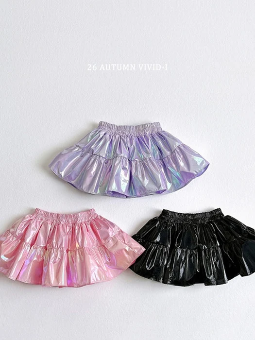 Popcorn Glossy Flare Skirt Popcorn Glossy Flare Skirt