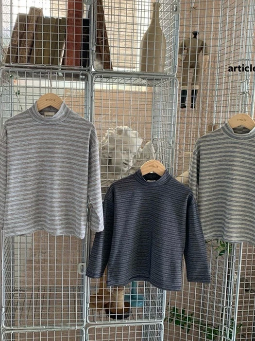 Striped Modal Turtleneck Tee Striped Modal Turtleneck Tee