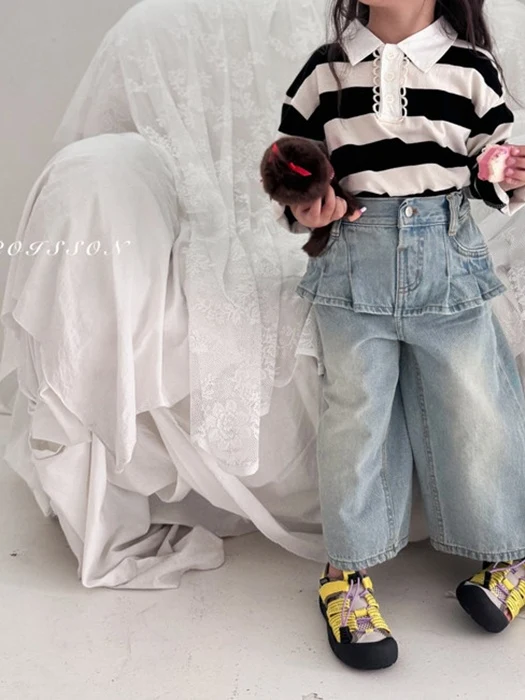 Pleats Skirt Denim