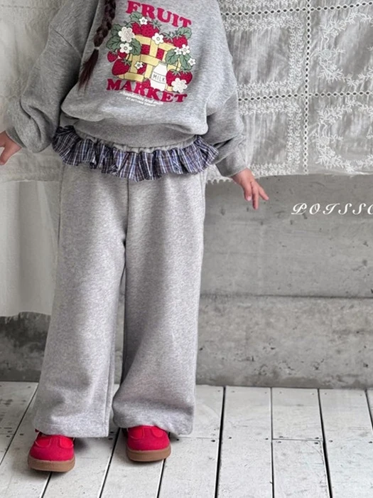 Check Frill Pants