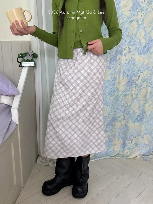 Check Ribbon Skirt
